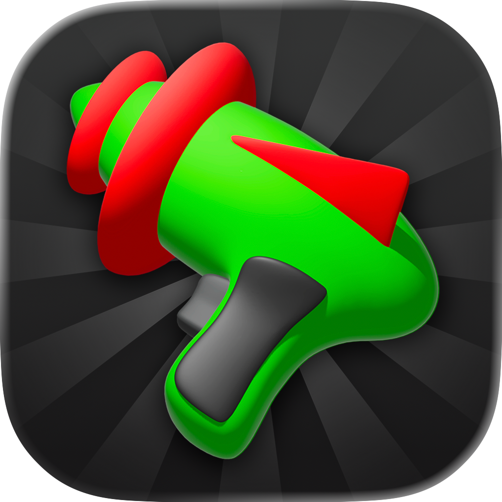 AppZapper 3000 app icon: a green and red ray gun on a dark starburst